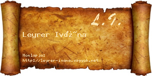 Leyrer Ivána névjegykártya